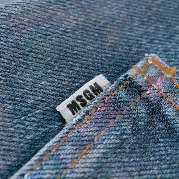 MSGM Blue Straight Leg High-Waisted Jeans - Picture 8 of 9